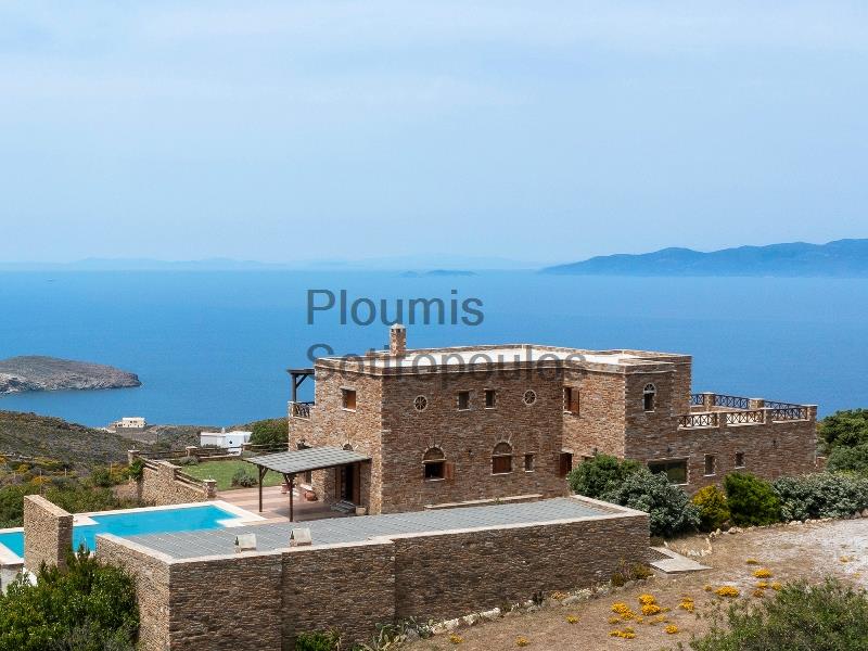 Villa with Open Views in Andros Greece for Sale