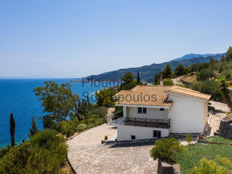 Villa with Panoramic View to the Sea in Korinthia Greece for Sale